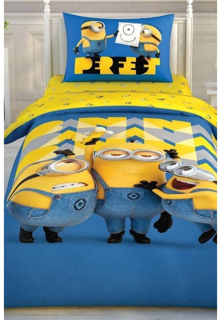 Taç Lisanslı Minions Perfect Tek Kişilik Nevresim Takımı