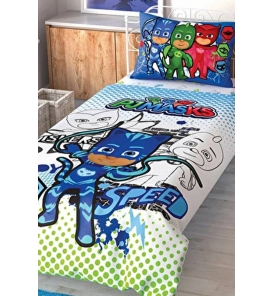 Taç Lisanslı PJ Masks Hero Tek Kişilik Nevresim Takımı