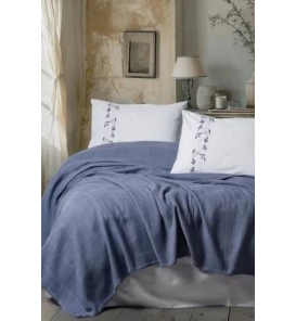 Cotton Box Spin Cora İndigo Çift Kişilik Pike Takımı