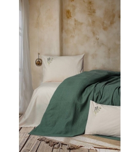 Cotton Box Spin Sophia Yeşil Tek Kişilik Pike Takımı