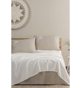 Cotton Box Spin Cadis Krem Çift Kişilik Pike Takımı