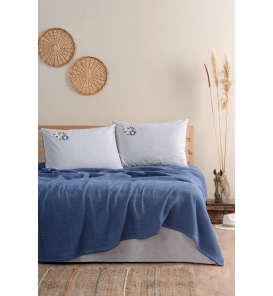 Cotton Box Spin Dina İndigo Çift Kişilik Pike Takımı