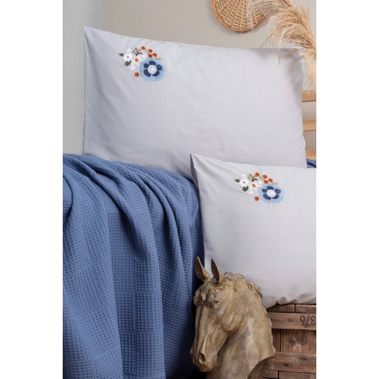 Cotton Box Spin Dina İndigo Çift Kişilik Pike Takımı
