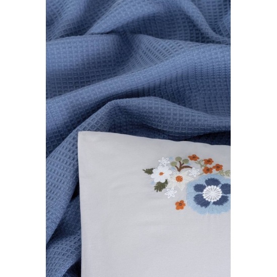 Cotton Box Spin Dina İndigo Çift Kişilik Pike Takımı