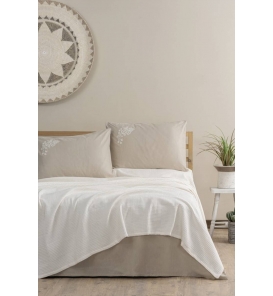 Cotton Box Spin Cadis Krem Tek Kişilik Pike Takımı