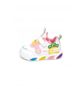 PEPİNO Ayakkabı Pepino 1802 Bebe Spor Ayakkabı Beyaz-Pembe