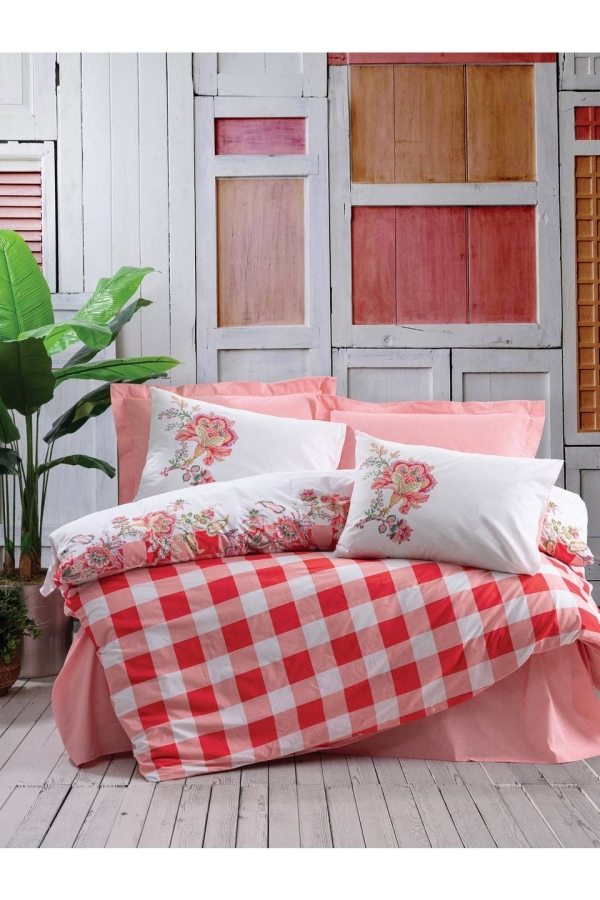 Cotton Box Alaçatı Oregano Pembe Çift Kişlik Nevresim Takımı