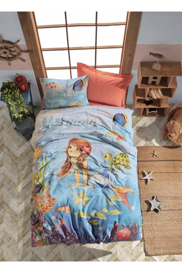 Cotton Box Junior Mermaid Mercan Tek K. Nevresim Tk.