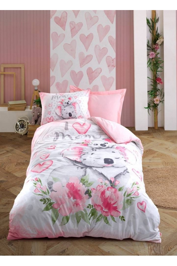 Cotton Box Junior Koala Pembe Tek Kişilik Nevresim Tk.