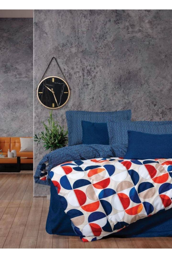 Cotton Box Modern Ring Mavi Tek Kişilik Nevresim Takımı
