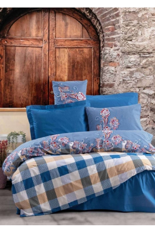 Cotton Box Alaçatı Galano Lacivert Çift Kişilik Nevresim Tk.