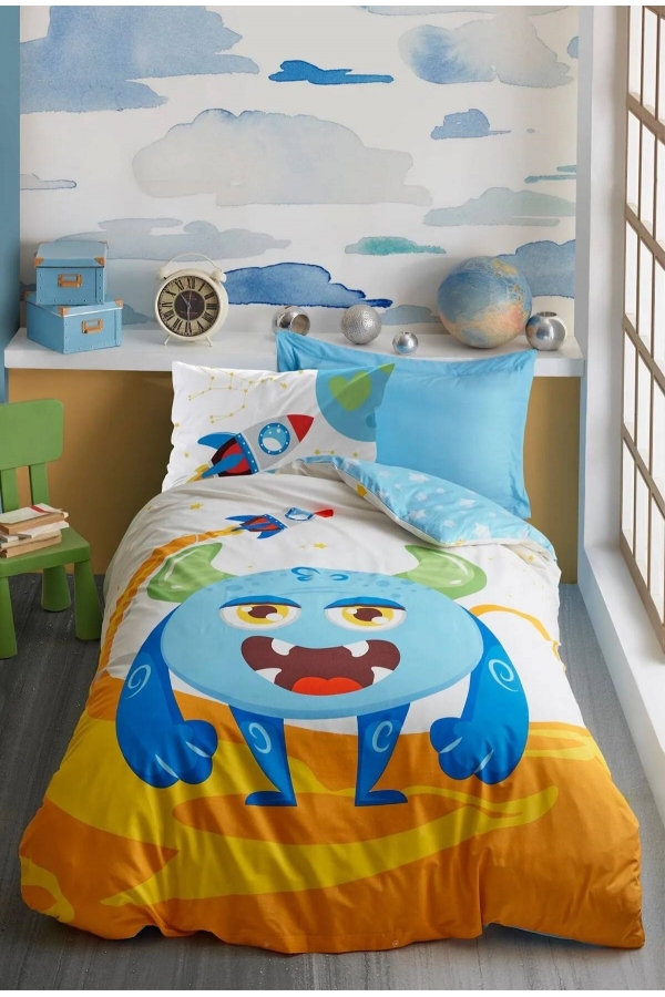 Cotton Box Junior Gaint Mavi Tek Kişilik Nevresim Takımı