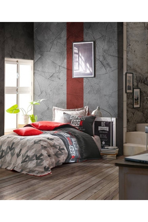 Cotton Box Junior Rock Kırmızı Tek Kişilik Nevresim Takımı
