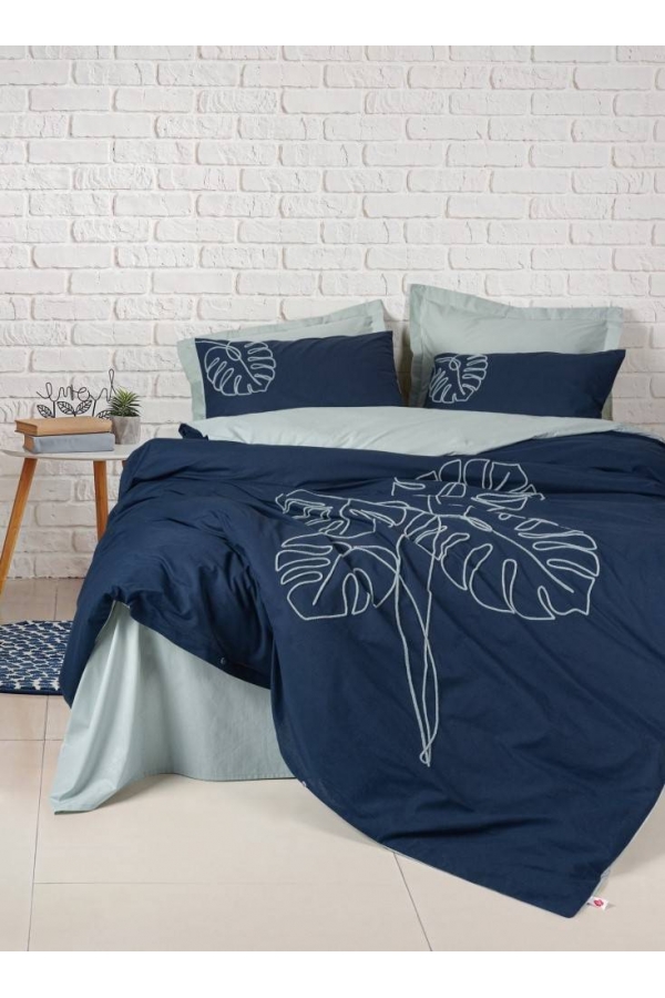 Cotton Box Brode Nakışlı Silva Mint Çift K. Nevresim Tk.