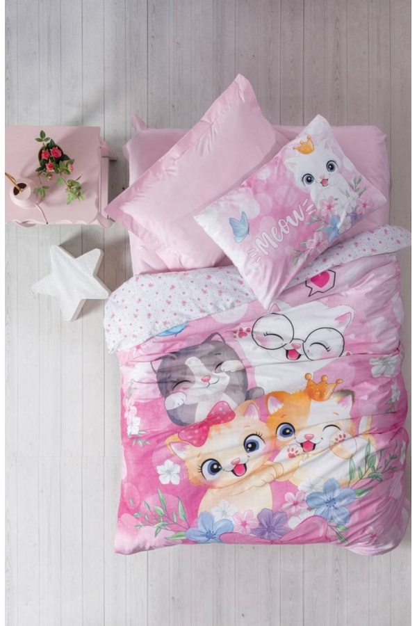 Cotton Box Junior Missy Pembe Tek Kişilik Nevresim Takımı