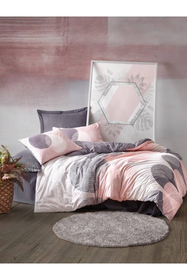 Cotton Box Modeline Leron Gri Çift Kişilik Nevresim Takımı