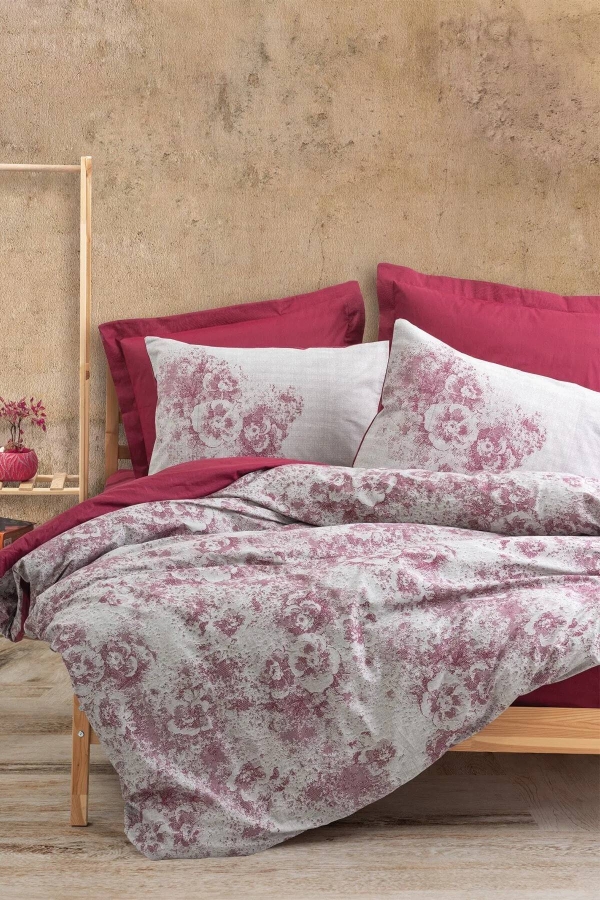 Cotton Box Dual Vilda Bordo Tek Kişilik Nevresim Takımı