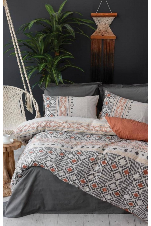 Cotton Box Ethnic Vita Gri Tek Kişilik Nevresim Takımı