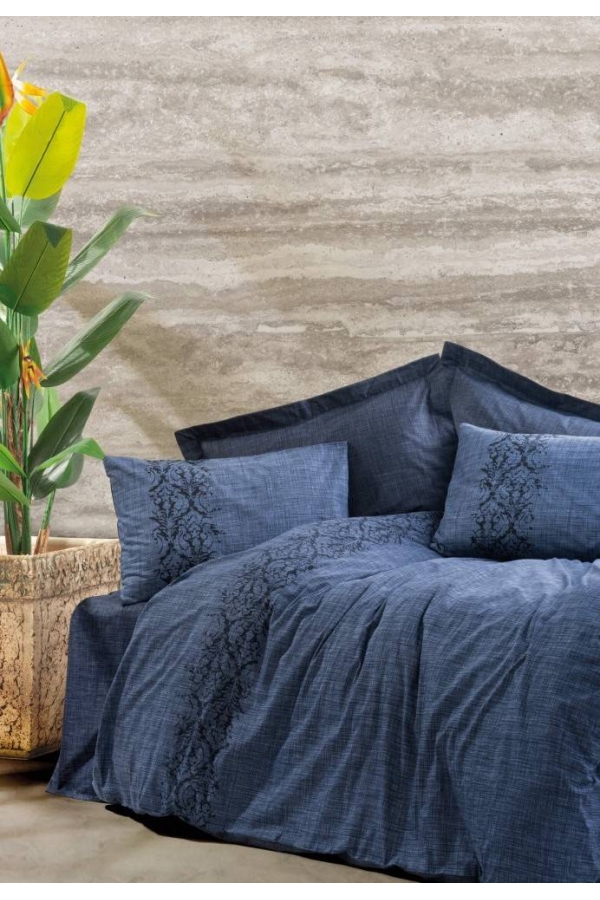 Cotton Box Plain Sooty Denim Tek Kişilik Nevresim Takımı