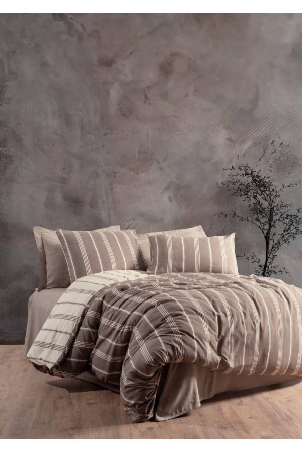Cotton Box Smooth Jamira Kahve Çift Kişilik Nevresim Tk.