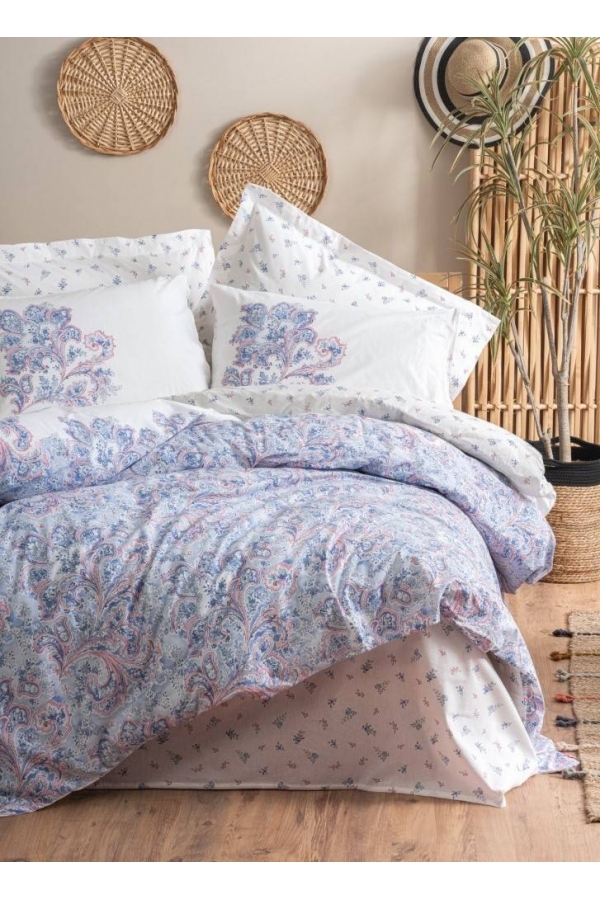Cotton Box Bohem Mapiya Mavi Çift Kişilik Nevresim Takımı