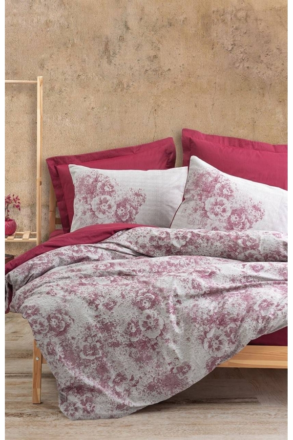 Cotton Box Dual Vilda Bordo Çift Kişilik Nevresim Takımı
