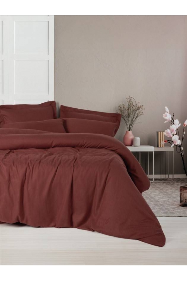 Cotton Box Tensel Craft Bordo Çift Kişiik Nevresim Takımı