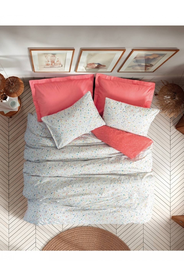 Cotton Box Petite Messy Mercan Çift Kişilik Nevresim Takımı