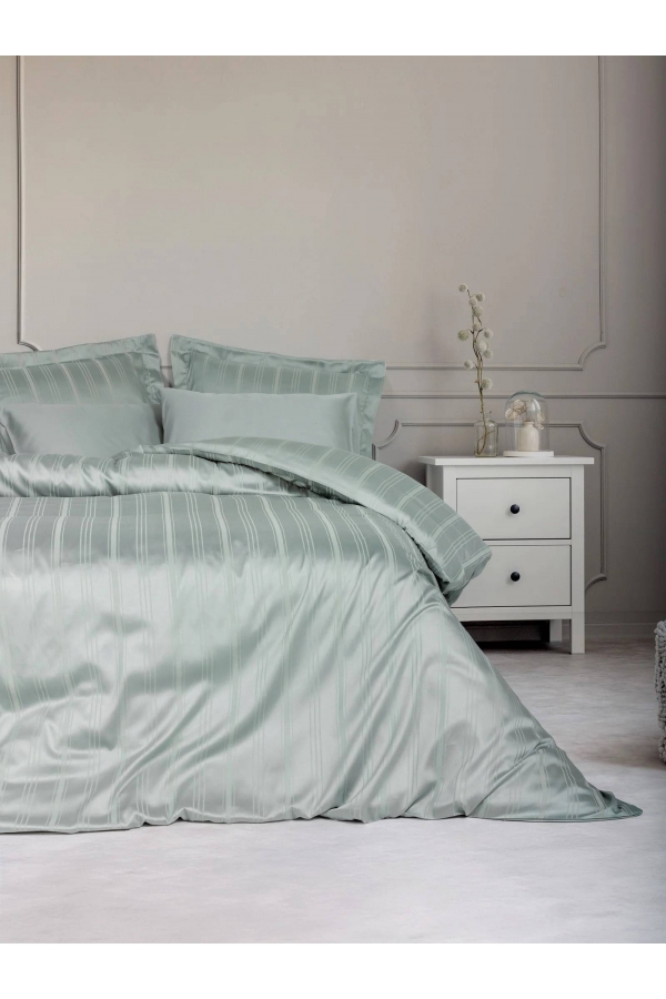 Cotton Box Smart Bambu Stripe Mint Çift K. Nevresim Tk.