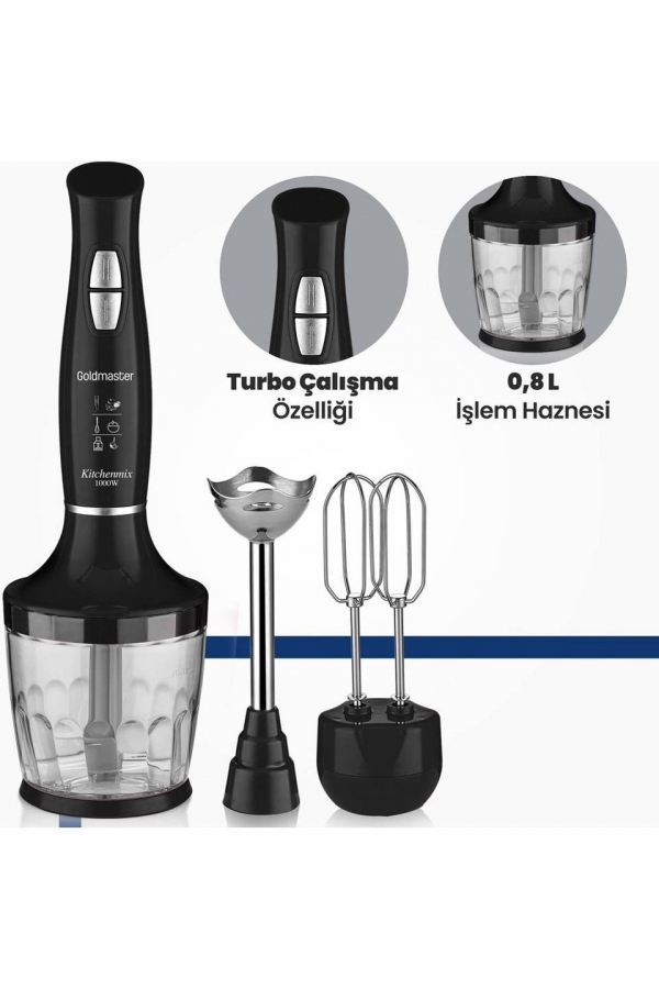 Goldmaster IN-6140S Kitchenmix Siyah Blender Seti