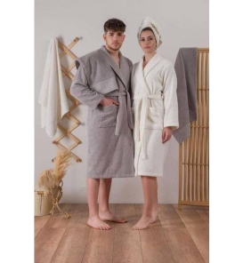 Cotton Box Jakarlı Camilla Bornoz Takımı