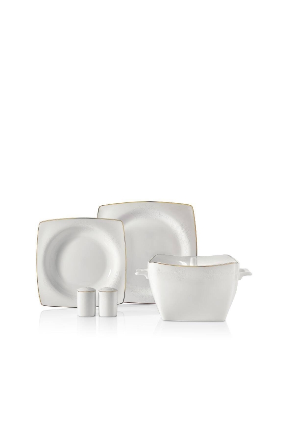 Korkmaz A8433 Bone Sel. 60 Parça Yemek Takımı Kare
