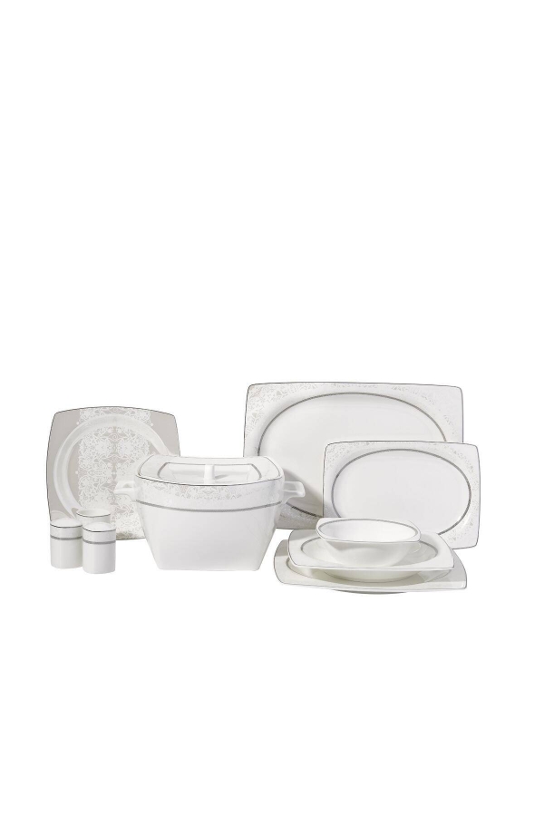 Korkmaz A8437 Bone Sel. 60 Parça Yemek Takımı Kare
