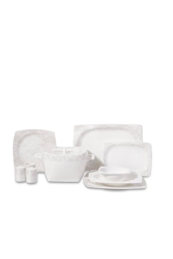 Korkmaz A8430 Bone Sel. 60 Parça Yemek Takımı Kare
