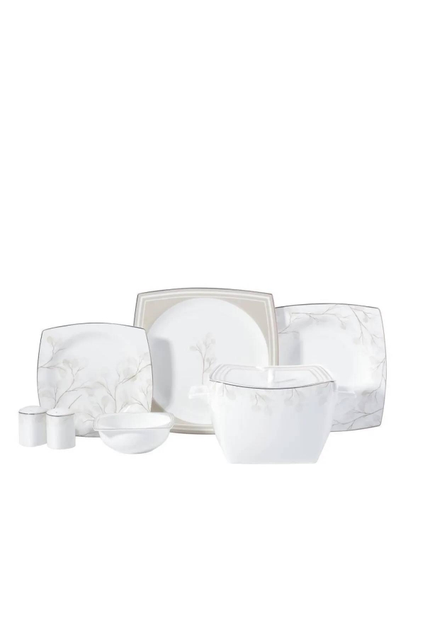 Korkmaz A8461 Bone Sel. 60 Parça Yemek Takımı Kare