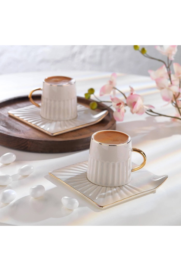 Schafer Vogue Bej01 Kahve Fincan Takımı 6 Lı