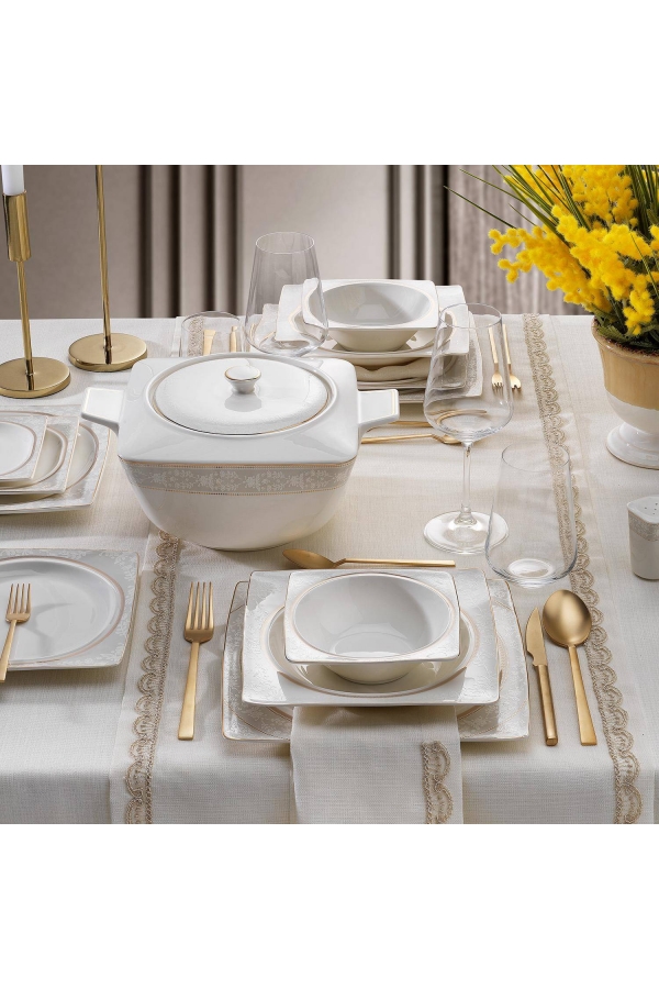 Schafer Glamor Elegant Beyaz 60 Parça Yemek Takımı