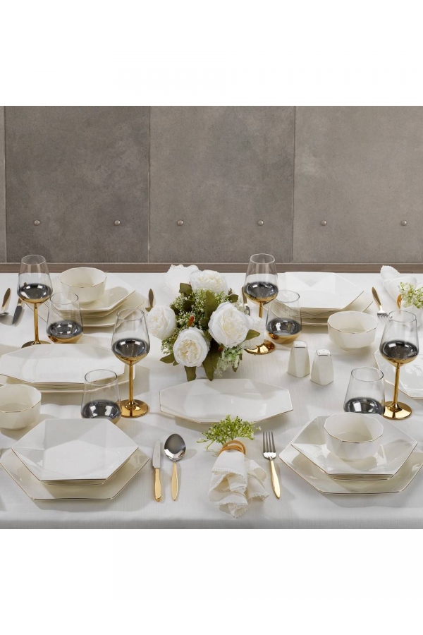 Schafer Hexa Gold 56 Parça Yemek Takımı