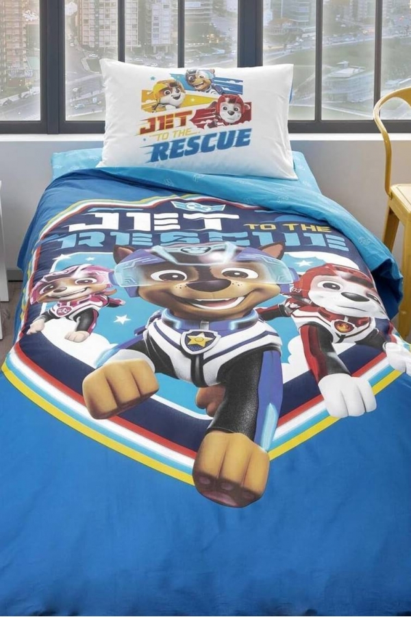 Taç Lisanslı Paw Patrol Jet Tek Kişilik Nevresim Takımı