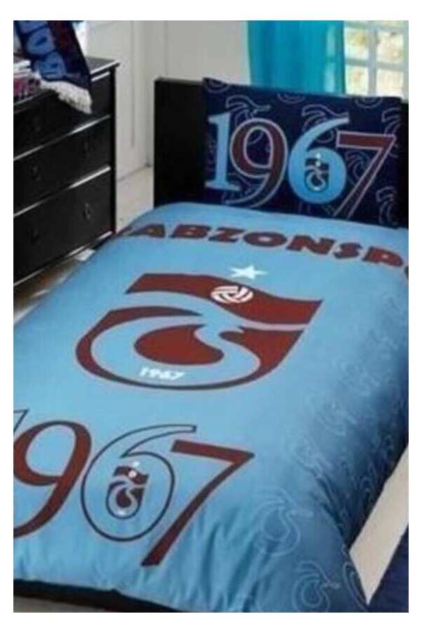 Taç Lisanslı TS Bordo Mavi Tek Kişilik Nevresim Takımı