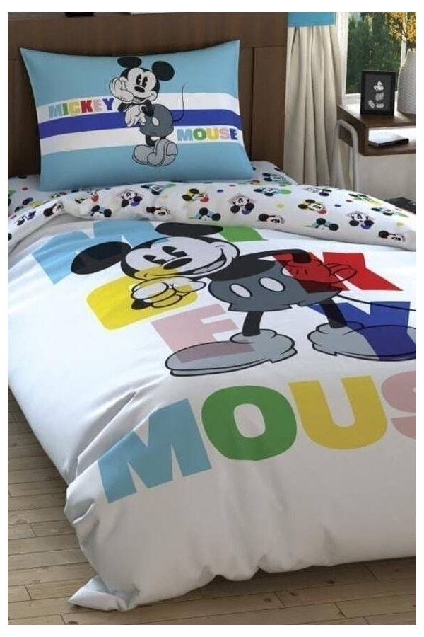 Taç Lisanslı Dh Mickey Colour Face Tek Kişilik Nevresim Tk.