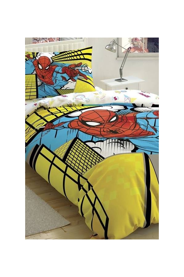 Taç Lisanslı Spiderman Exciting Jump Tek K. Nevresim Tk.
