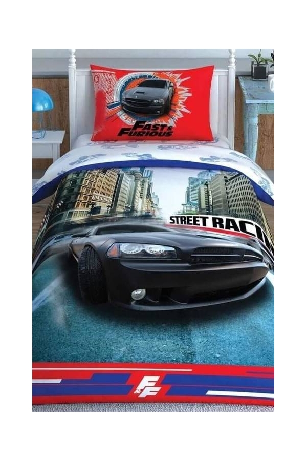 Taç Lisanslı Fast Furious Tek Kişilik Nevresim Takımı