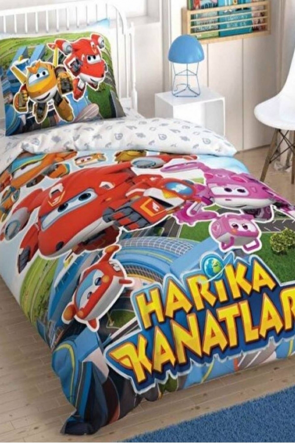 Taç Lisanslı H. Kanatlar Süper Team Tek K. Nevresim Tk.