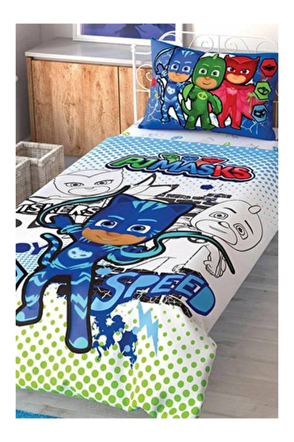 Taç Lisanslı PJ Masks Hero Tek Kişilik Nevresim Takımı