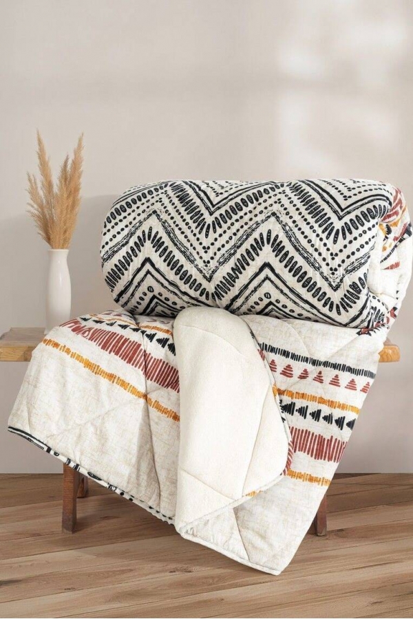 Cotton Box Velvet Dalya Felix Bej Tek Kişilik Yorgan
