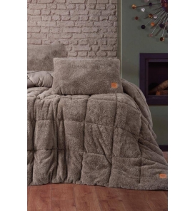 Cotton Box Peluş Bej Çift Kişilik Yorgan Seti