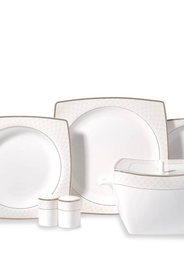 Korkmaz A8466 Bone Sel. 60 Parça Yemek Takımı (Kare)