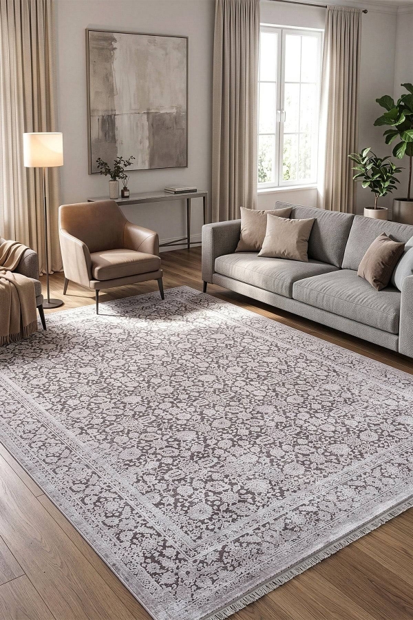 Koza Bergama A6103C Gri Halı