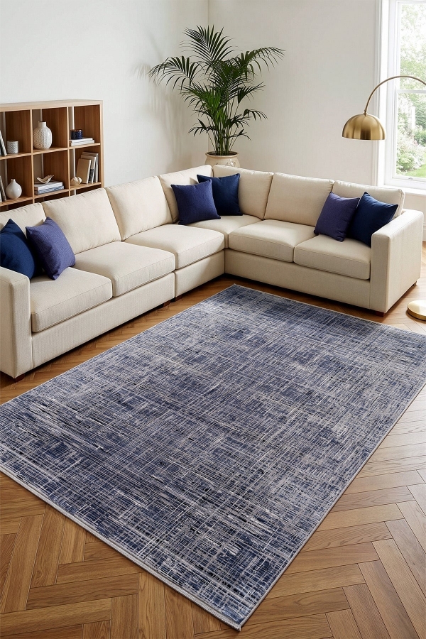 Calvin Klein Modern Sheen A3485B Mavi Halı